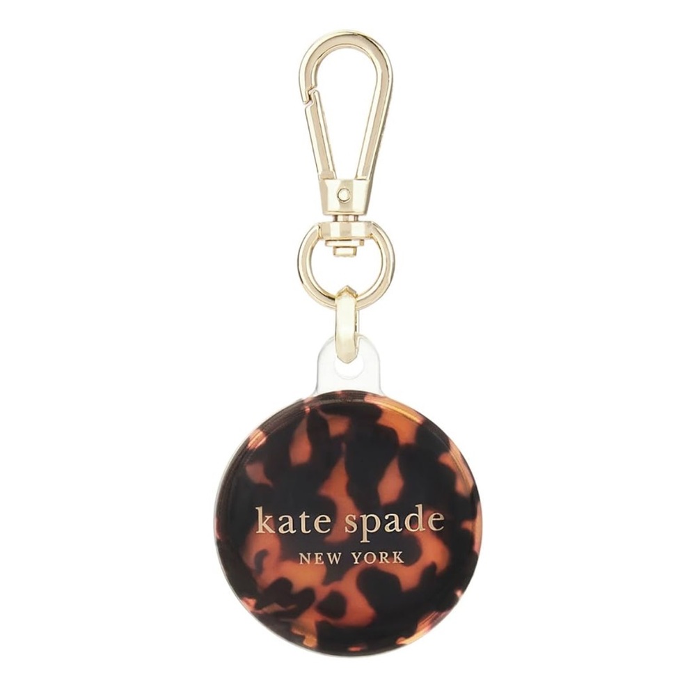 🆕 Kate Spade new york AirTag Holder w/ Gold Clip - Protective Case Tortoiseshell - Picture 1 of 7